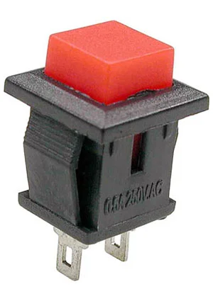 Switronic PB-02R-G, кнопка без фиксации 250В 0.5А красная(аналог для SPA-108B1 PSW9A)