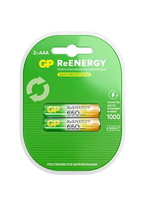 GP Batteries GP 75AAAHCRGY-2CRCB2, Аккумулятор AA, 750мАч, 2 шт. в клемшеле