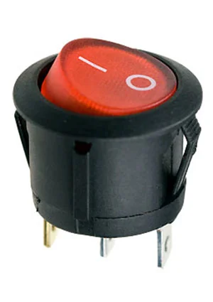 Switronic RL3-5LBRBT2-H-G, переключатель клавишный ON-OFF 250B 6A черный с красной подсветкой