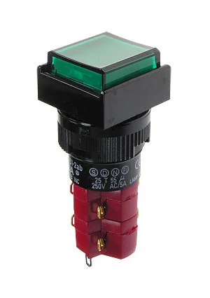 DECA D16LAS1-2ABKG, кнопка с фиксацией и LED подсветкой 250В 5А