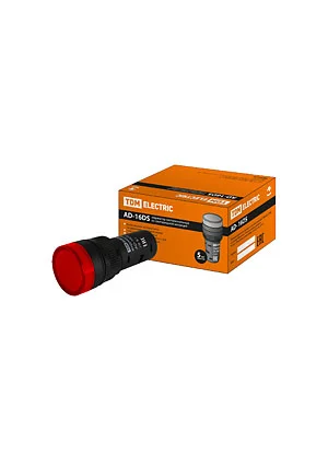 TDM electric SQ0702-0071, AD-16DS (LED), лампа d16мм красная 230В АС