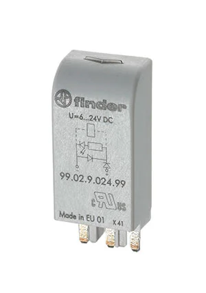 Finder 99.02.9.060.99, Модуль индикации и защиты; зеленый LED + диод (+ A1); 28...60В DC