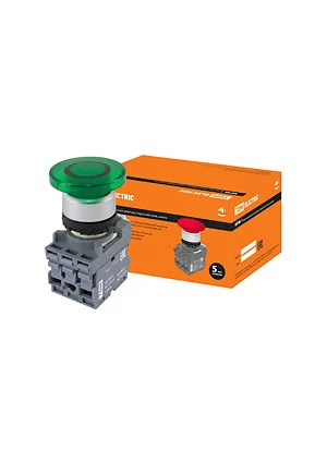TDM electric SQ0747-0032, МРМ1-11G (LED) кнопка грибовидная в сборе d40мм 24B 1з+1р зеленая