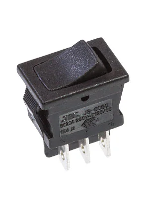 Switronic JS-606QB2BBOT-G, переключатель клавишный 2xON-ON 250B 10A (аналог для R13-66)