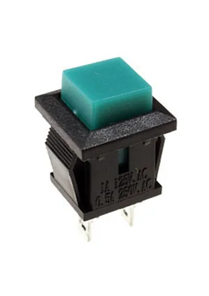 Switronic PB-02GN-G, кнопка без фиксации 250В 0.5А зеленая(аналог для SPA-108B4 PSW9A)