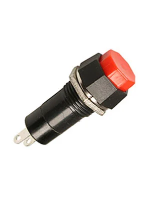 Jietong Switch PBS14A, кнопка с фиксацией ON-(OFF) 250B 1A красная