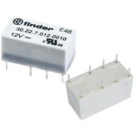 Finder 30.22.7.005.0010, Субминиатюрное двухрядное реле; монтаж на плату; 2CO 2A; катушка 5В DC (чувствит.)