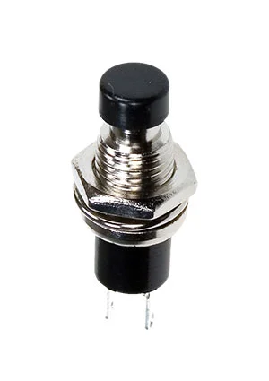 Switronic PB-05-7B1-G, кнопка без фиксации 250В 1А черная OFF-(ON) (SPA-106B1 PSW5)