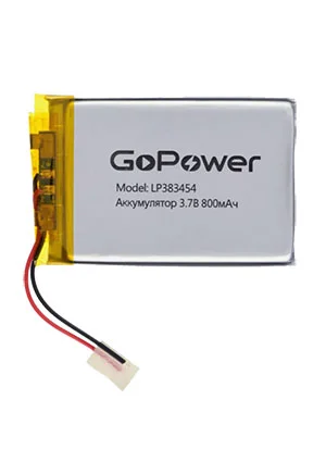 GoPower LP383454, Аккумулятор литий-полимерный (Li-Pol) 800мАч 3.7В, с защитой