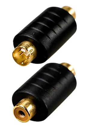 Без товарного знака 2-321G, переходник MINI DIN 4 pin (S-VHS) штекер - RCA гнездо пластик