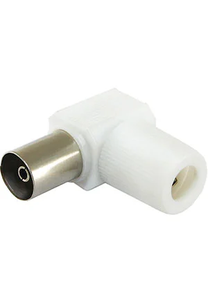 TDM electric SQ1809-0010, разъем антенный штекер ТВ угловой белый без пайки