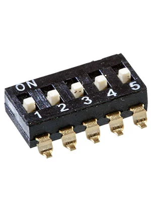Gangyuan BMIC05S-RG-4FR-NK, = DMHA-05G-G DIP переключатель 5 поз. SMD 2.54мм (аналог SWD4-5)