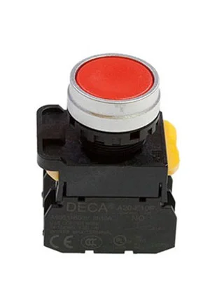DECA A204B-M1E21R, выключатель кнопочный красный