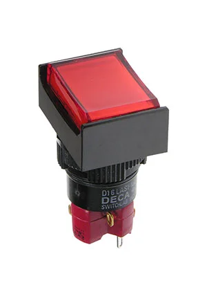 DECA D16LMT2-1ABKR, Переключатель кнопочный без фиксации 240В/4А LED подсветка 24В