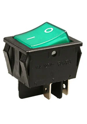 Switronic R515BGNBT-G, переключатель клавишный 220В 16A зеленый (аналог для JS608A SWR74)