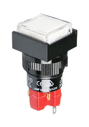 DECA D16LMS1-1ABHW, кнопка без фиксации с LED подсветкой 250В 5А