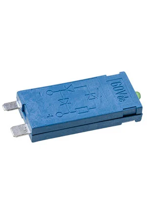 Finder 99.01.9.060.99, Модуль индикации и защиты; зеленый LED + диод (+ A1); 28...60В DC