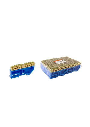 TDM electric SQ0801-0032, Шина "N" нулевая с изолятором на DIN-рейку 8x12мм стойка бол. 10 групп