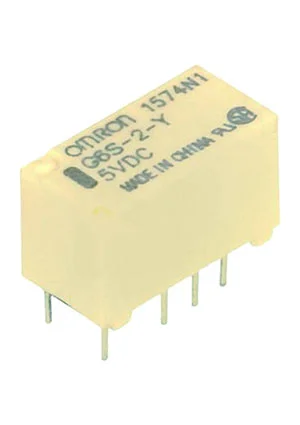 OMRON G6S-2-Y-DC5, Реле 5В 2A 2FormC 14.8x7.3x9.2мм =G6S-2-DC5