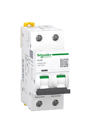 Schneider A9F74220, Автоматический выключатель ACTI9 iC60N 2P 20А С  6кА