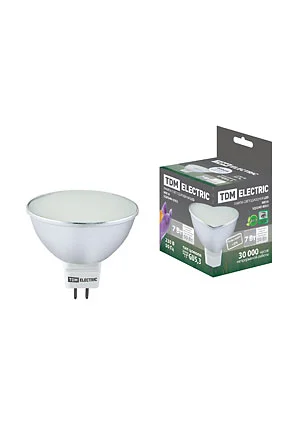 TDM Electric SQ0340-0063, Лампа светодиодная MR16-7 Вт-220 В -4000 К GU 5,3 SMD (с матовым стеклом)