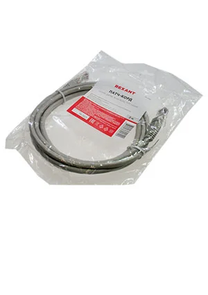 REXANT 18-1005, пaтч-корд 2м U/UTP, категория 5e, RJ45-RJ45, неэкранированный, PVC серый