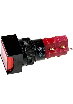 DECA D16LAS2-2ABHR, кнопка с фиксацией и LED подсветкой 250В 5А