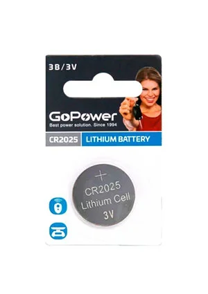 GoPower CR2025 Lithium 3В, батарейка 1шт