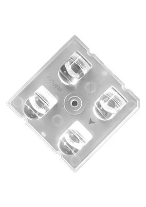 Sunlumin S01.01.01.012_SS-50X50-4-A50, линза 50х50мм, 4 LED, A50-W asymmetric, для 3535, PC, матовая, без упл