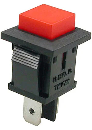 Switronic PB-02TR-G, кнопка без фиксации 125В 1А красная(аналог для SPA-109B1)