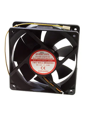 Evercool EC12038H12BA, вентилятор 120х120х38 мм 12В, 2600 об/мин, подшипник качения, 3PIN + крепеж