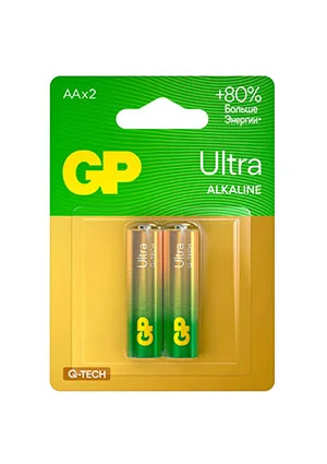 GP Batteries GP 15AUA21-2CRSBC2, Батарейки AA 2 шт. на блистере 3100мАч Ultra Alkaline G-Tech