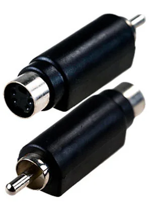 Без товарного знака 2-322, переходник RCA штекер - MINI DIN 4 pin (S-VHS) гнездо пластик