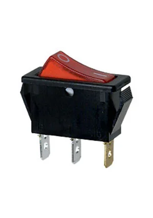 Switronic R495BRBET2-G, переключатель клавишный ON-OFF 250В 16A с красной подсветкой (аналог для B120E)