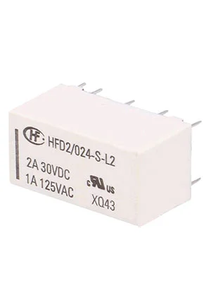 HONGFA HFD2/024-S-L2-D, Миниатюрное реле, 24VDC,  250 V ,  3A, = G6A2K-274P15 DC24