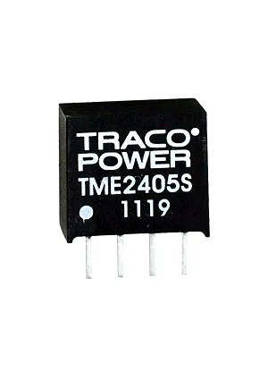 Traco TME2405S, DC/DC преобразователь 1Вт вход 21.6-26.4В, выход 5В/0,2А SIP4