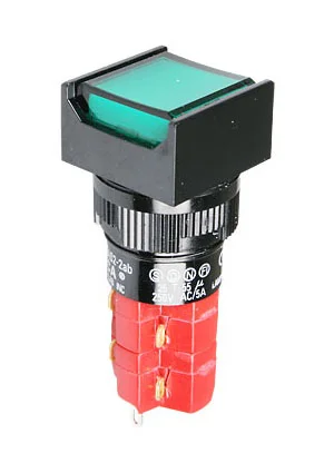 DECA D16LAS2-2ABKG, Переключатель кнопочный с фиксацией 250В/5А LED подсветка 24В