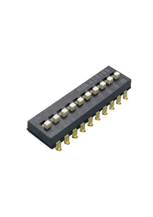 Gangyuan CDM-10-V, DIP переключатель, SMT, 10 poles, расстояние между выводам 2.54мм  10 поз. 2.54мм  =2-1825