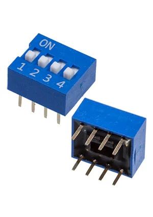 Gangyuan DS-04B-V, DIP переключатель 4 поз. (= SWD 1-4 ВДМ 1-4 and =DS-04BBU-G)