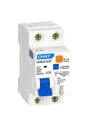 CHINT 105540, Диф. автомат NXBLE-63Y 1P+N 6А 30mA электронный тип AС, х-ка С, 4,5kA