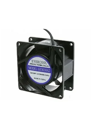 EVERCOOL EC8038A2HBL, Вентилятор 220В, 80x80x38, подшипник качения, 2300 об/мин.