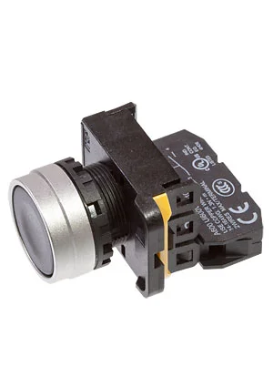 DECA A204B-M1E10B, кнопка черная 250В 5А с контактным блоком A20-E10P