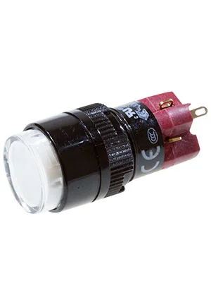 DECA D16LAR1-1ABKW, кнопка с фиксацией и LED подсветкой белая 250В 5А