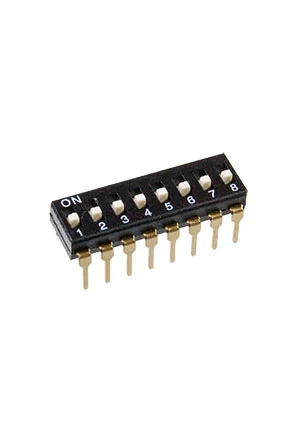 Gangyuan CDH-08-V, (=1825057-7, ADE0804) DIP переключатель 8 поз. 2.54мм 24В 100мА