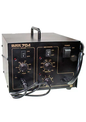 QUICK QUICK704 ESD, промышленная паяльная станция 2 в 1 термофен + паяльник 380Вт 480С