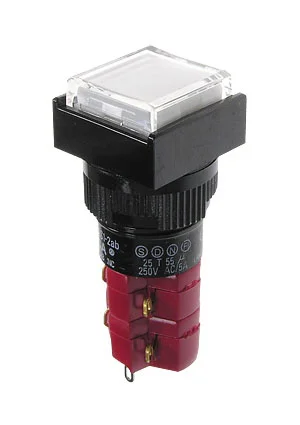 DECA D16LAS1-2ABKW, Переключатель кнопочный с фиксацией 250В/5А LED подсветка 24В