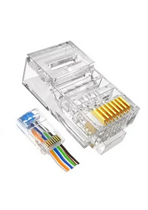 RUICHI RJ45 (TP-8P8C) Cat5E сквозной, Разъем RUICHI RJ45 (TP-8P8C) Cat5E сквозной