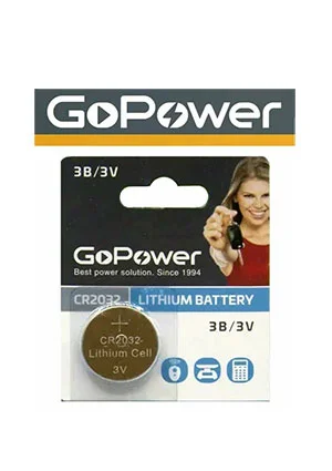 GoPower Батарейка CR2032 BL1 Lithium 3В