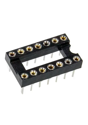 CONNFLY DS1001-14, SCSM-14  DIP шаг 2.54мм  панель цанговая узкая 14 контактов KLS1-217-14-Z-1