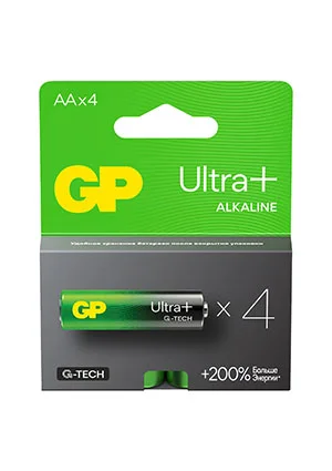 GP Batteries GP 15AUPA21-2CRSB4, Батарейки AА 4 шт. на блистере G-tech Ultra Plus Alkaline
